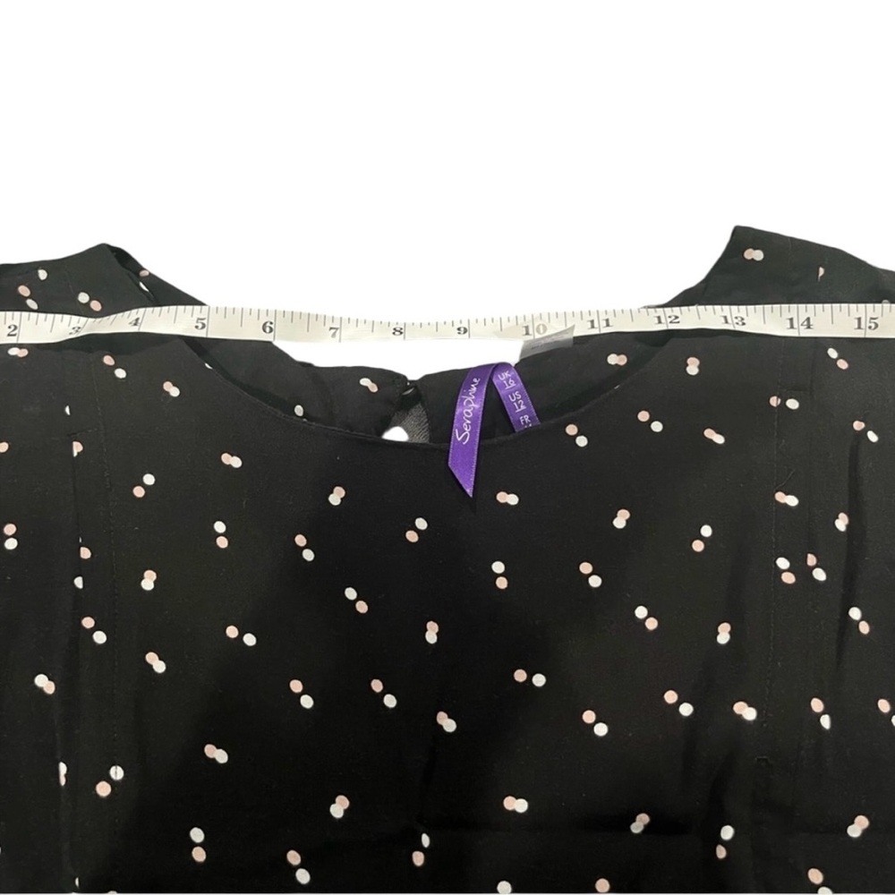 Seraphine Black Mini Babydoll Maternity Nursing Dress with Dot Pattern Size 12 - Picture 9 of 12